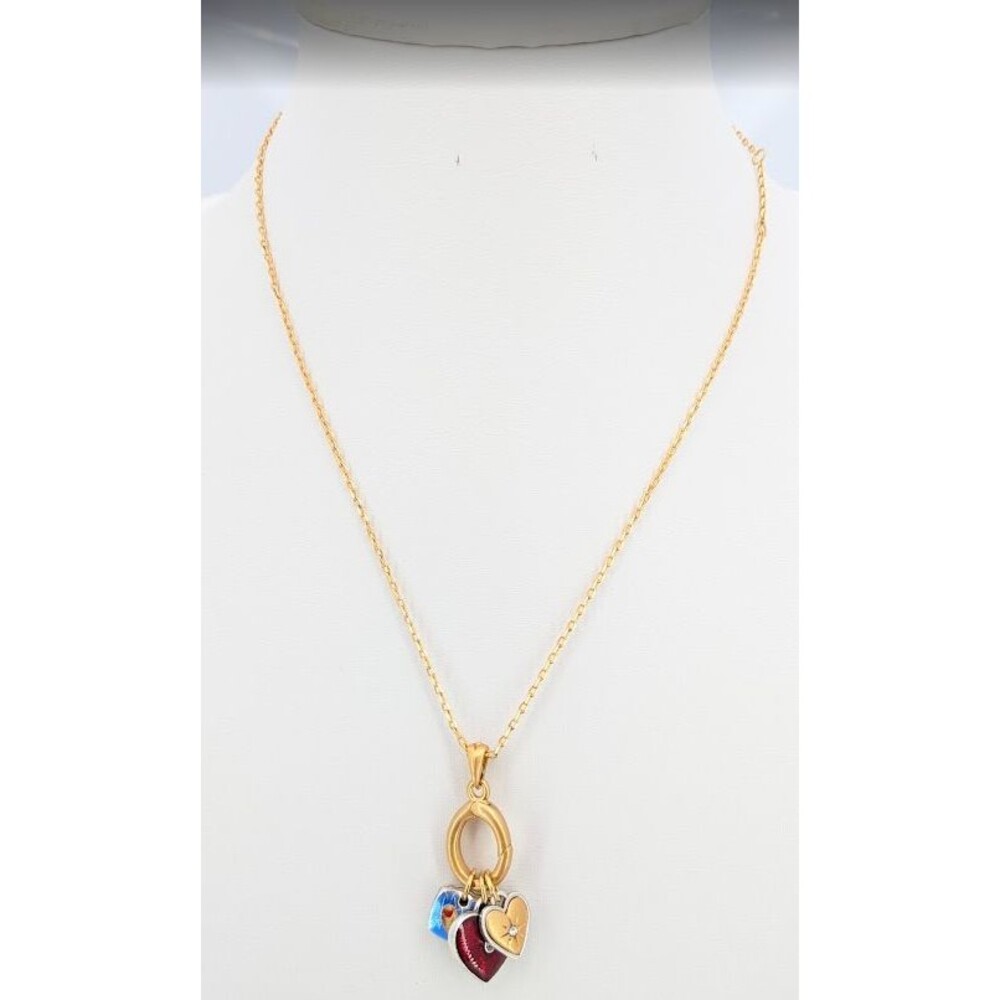 Brighton One Heart Necklace JM7687 Gold Silver Blue Red Enamel Crystal 16-19in - Picture 3 of 14